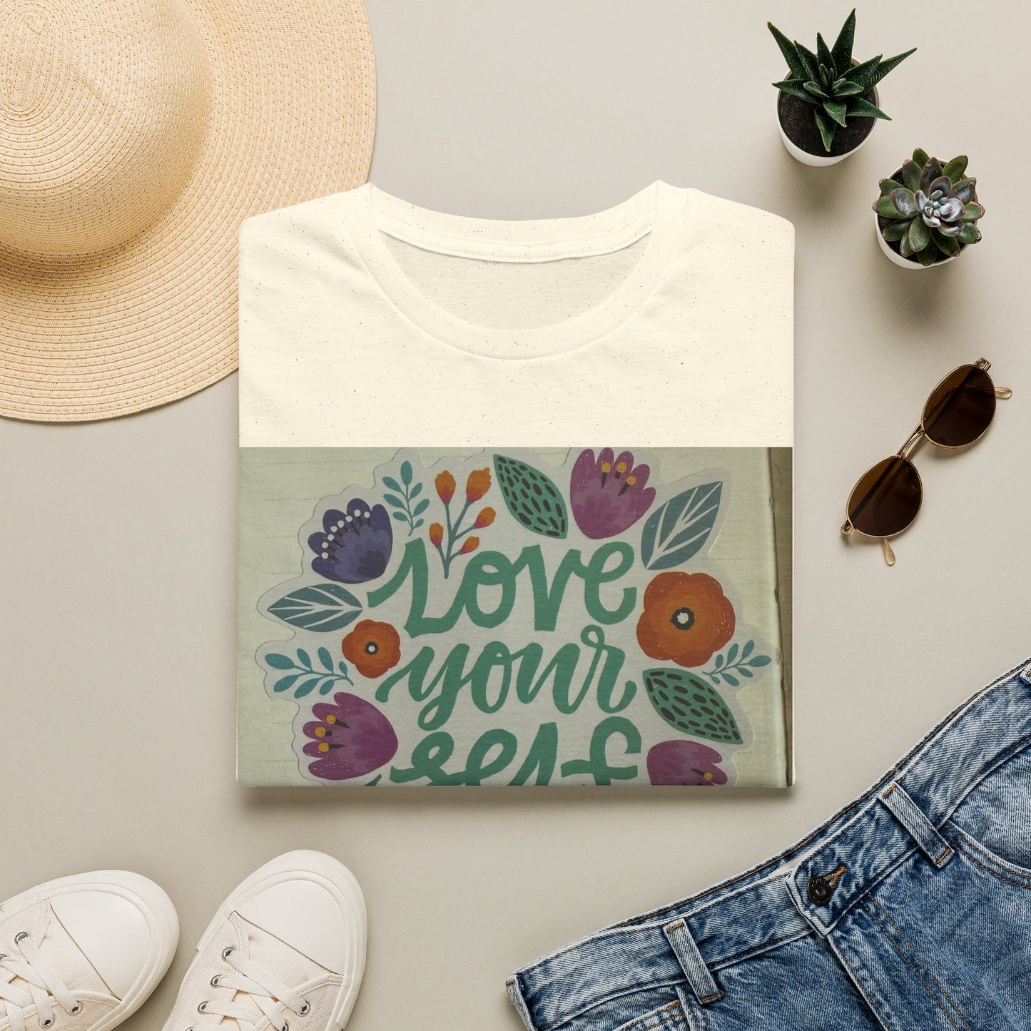 Love Your Self Floral Tee — Inspirational Self-Love T-Shirt