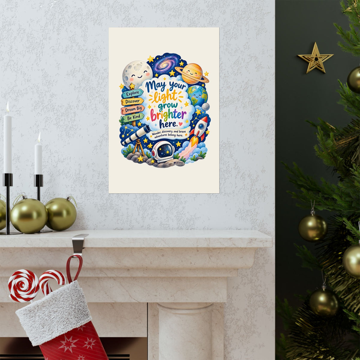 Space Kids Wall Art Print, May Your Light Grow Brighter Here – photo 16 of 20