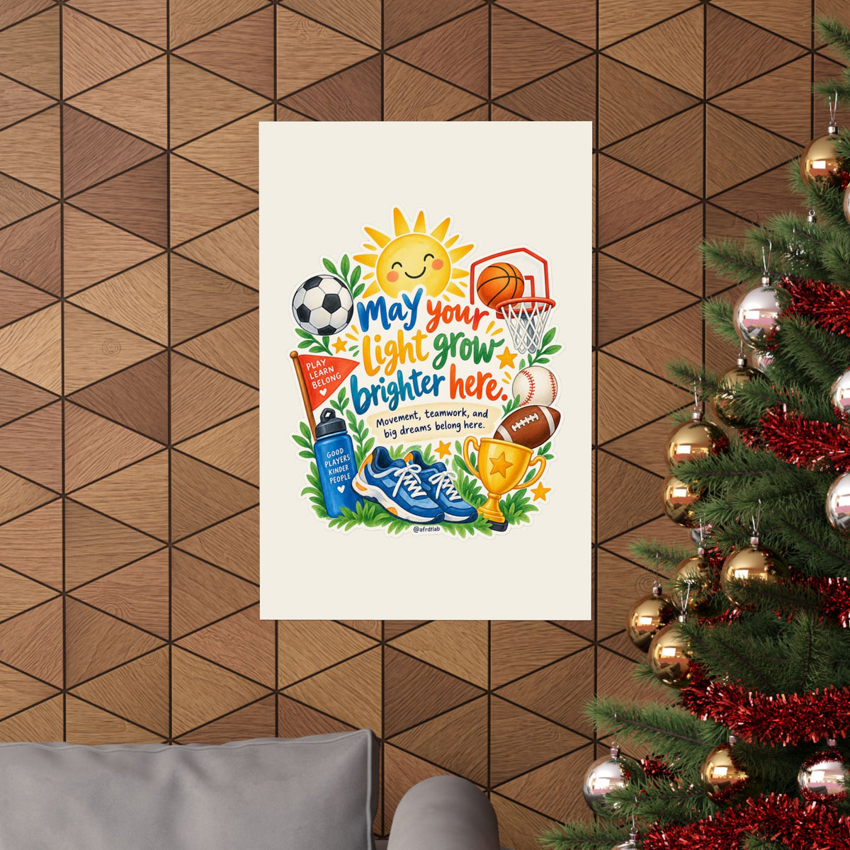 Sports Kids Wall Art Print, May Your Light Grow Brighter Here – photo 6 of 20