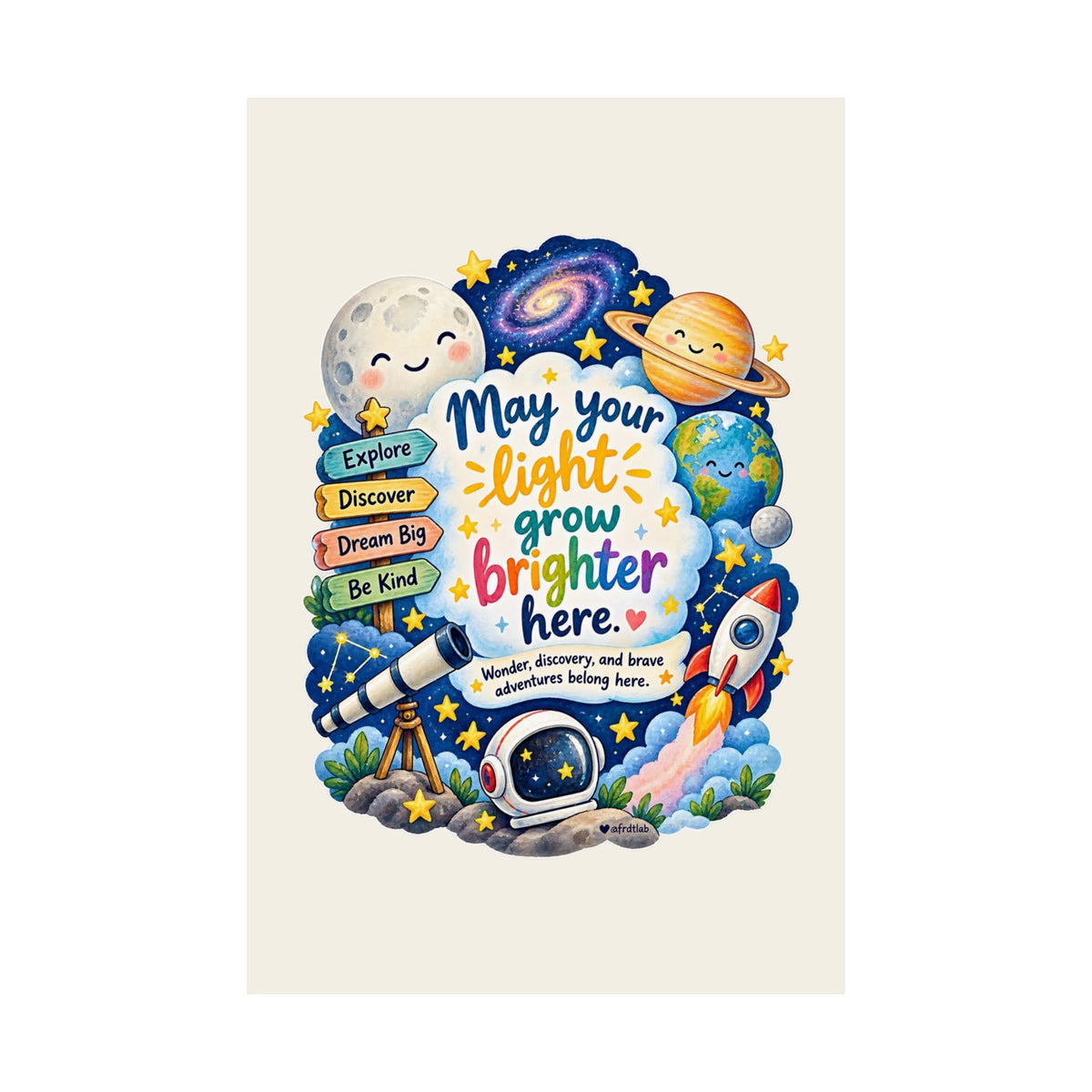 Space Kids Wall Art Print, May Your Light Grow Brighter Here – photo 18 of 20