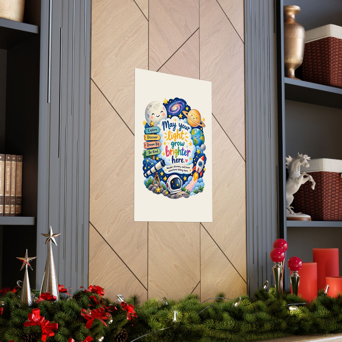 Space Kids Wall Art Print, May Your Light Grow Brighter Here – photo 7 of 20