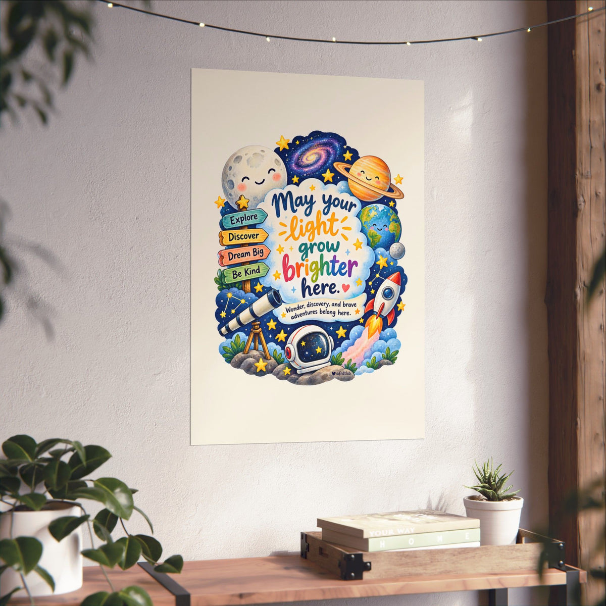 Space Kids Wall Art Print, May Your Light Grow Brighter Here – photo 8 of 20
