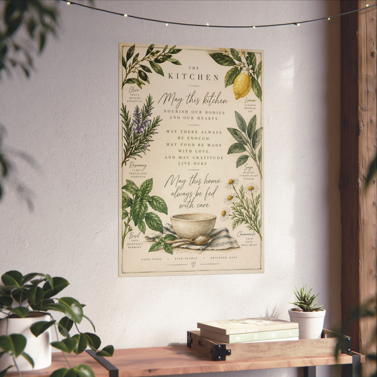 Kitchen Blessing Print, herb botanical kitchen prayer – photo 8 of 20