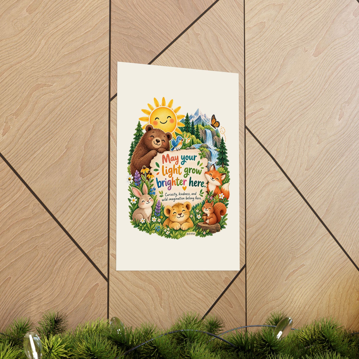 Woodland Animal Kids Poster, May Your Light Grow Brighter Here – photo 14 of 20