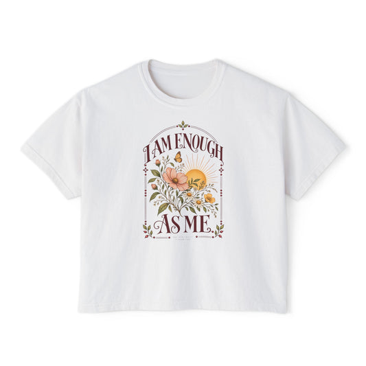 I Am Enough As Me Tee, sunshine floral boxy t-shirt – photo 1 of 7