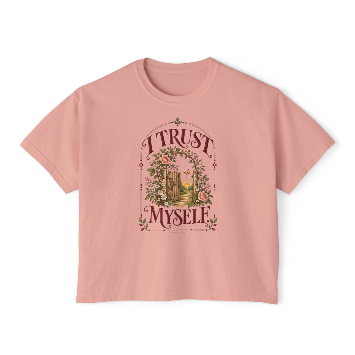 I Trust Myself Tee, garden gate floral boxy t-shirt – photo 2 of 7