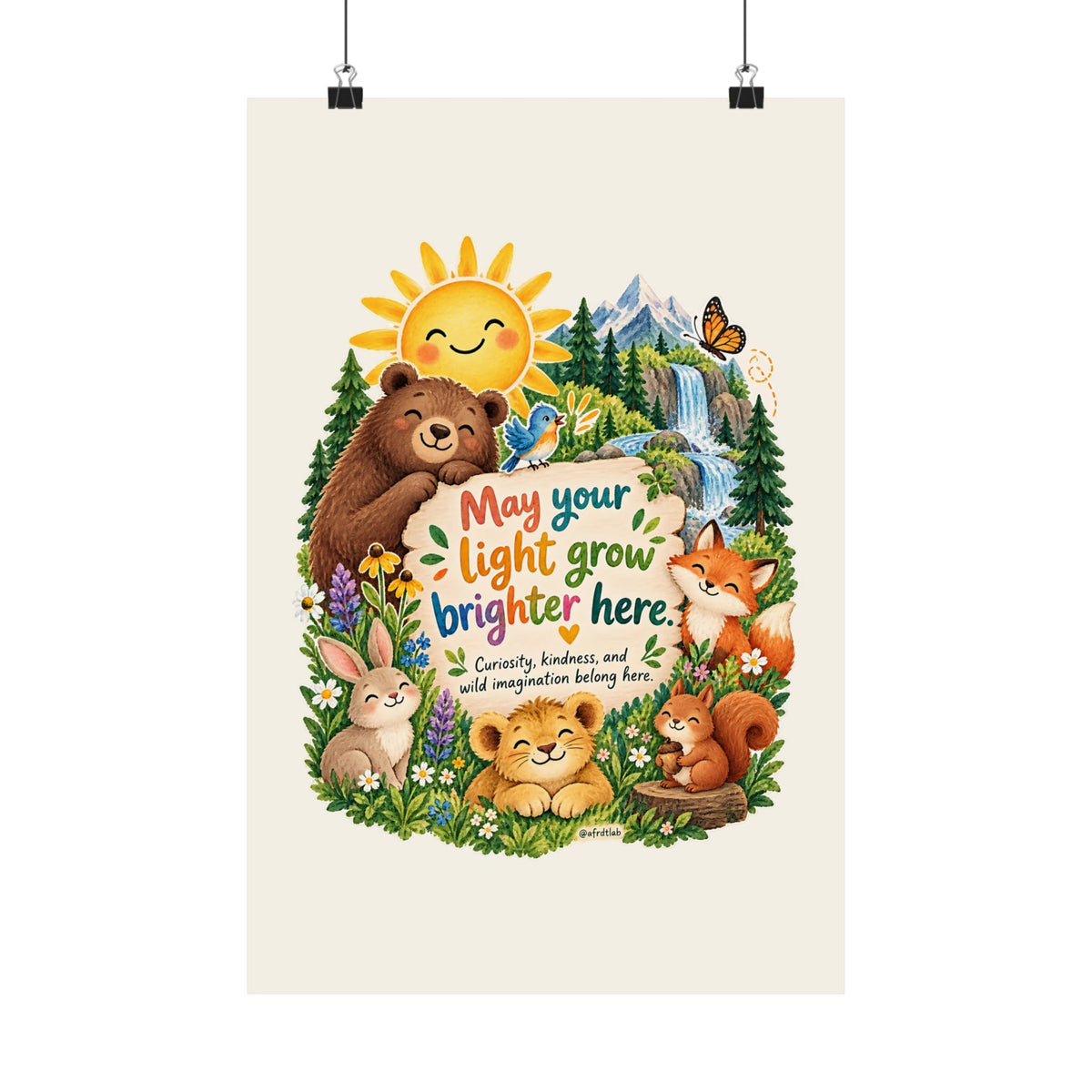 Woodland Animal Kids Poster, May Your Light Grow Brighter Here – photo 2 of 20