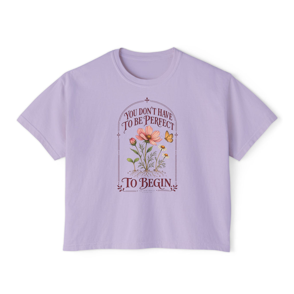 You Don't Have to Be Perfect to Begin Tee, floral boxy t-shirt – photo 5 of 7