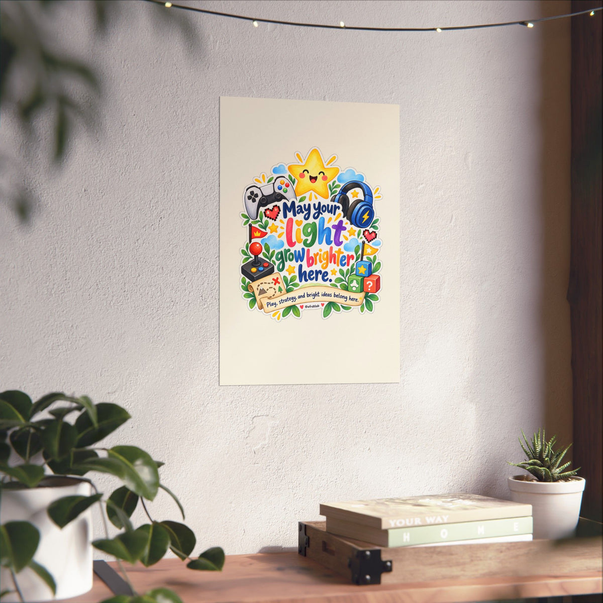 Gamer Kids Wall Art Print, May Your Light Grow Brighter Here – photo 15 of 20