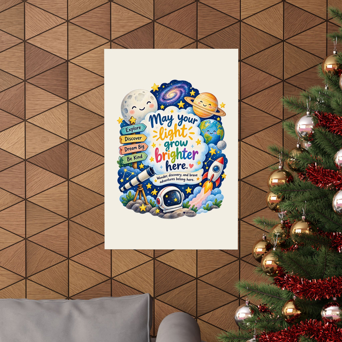 Space Kids Wall Art Print, May Your Light Grow Brighter Here – photo 6 of 20