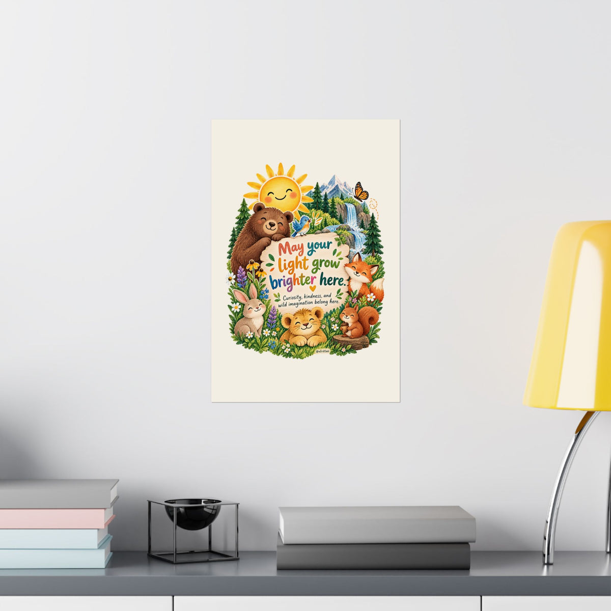 Woodland Animal Kids Poster, May Your Light Grow Brighter Here – photo 17 of 20