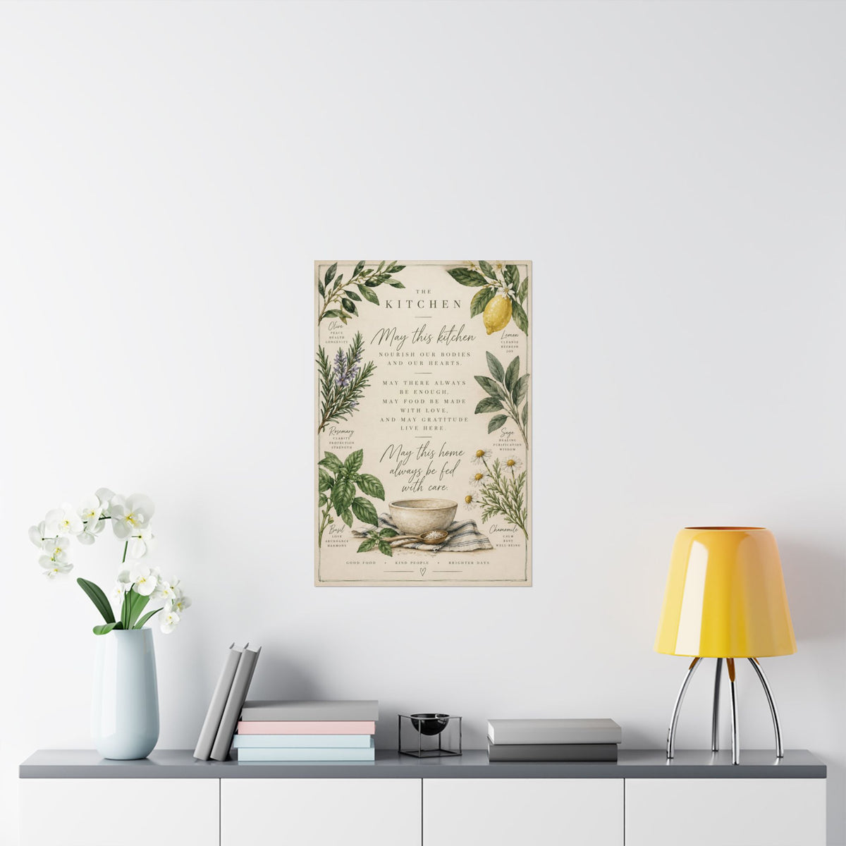 Kitchen Blessing Print, herb botanical kitchen prayer – photo 10 of 20