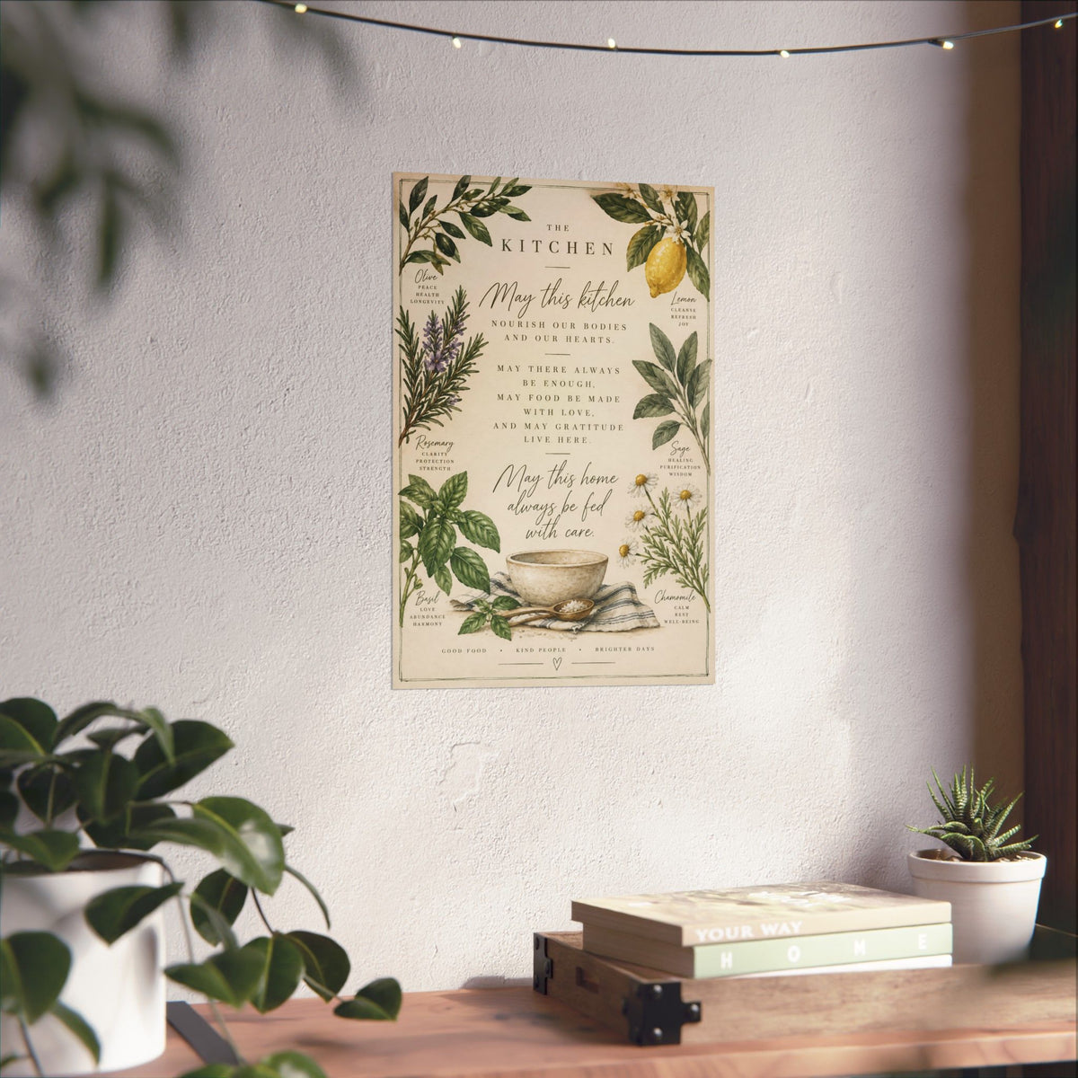 Kitchen Blessing Print, herb botanical kitchen prayer – photo 15 of 20
