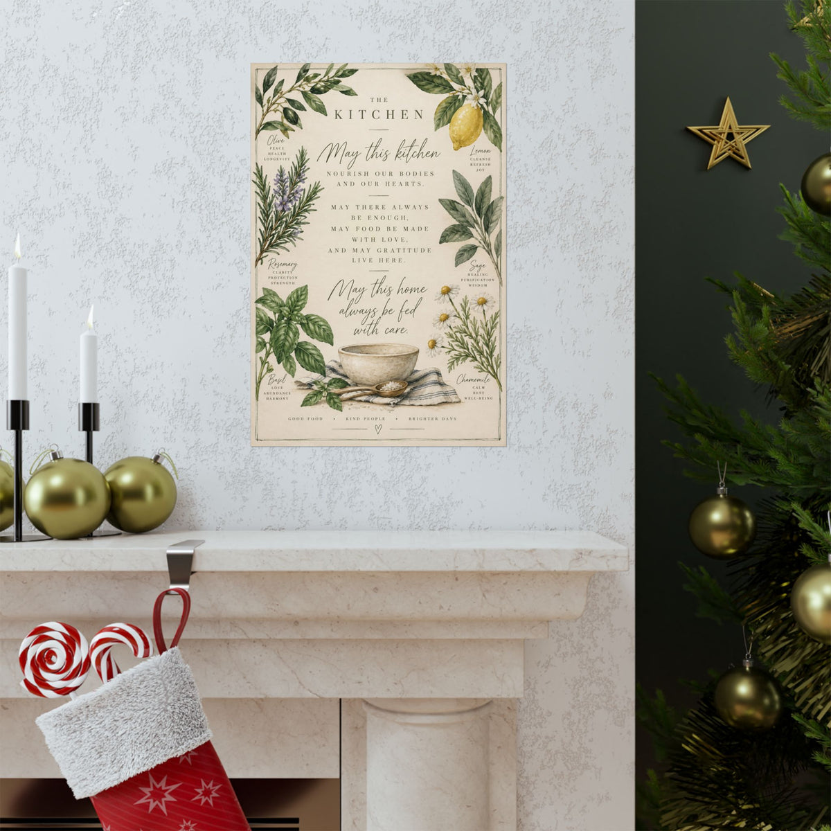 Kitchen Blessing Print, herb botanical kitchen prayer – photo 16 of 20