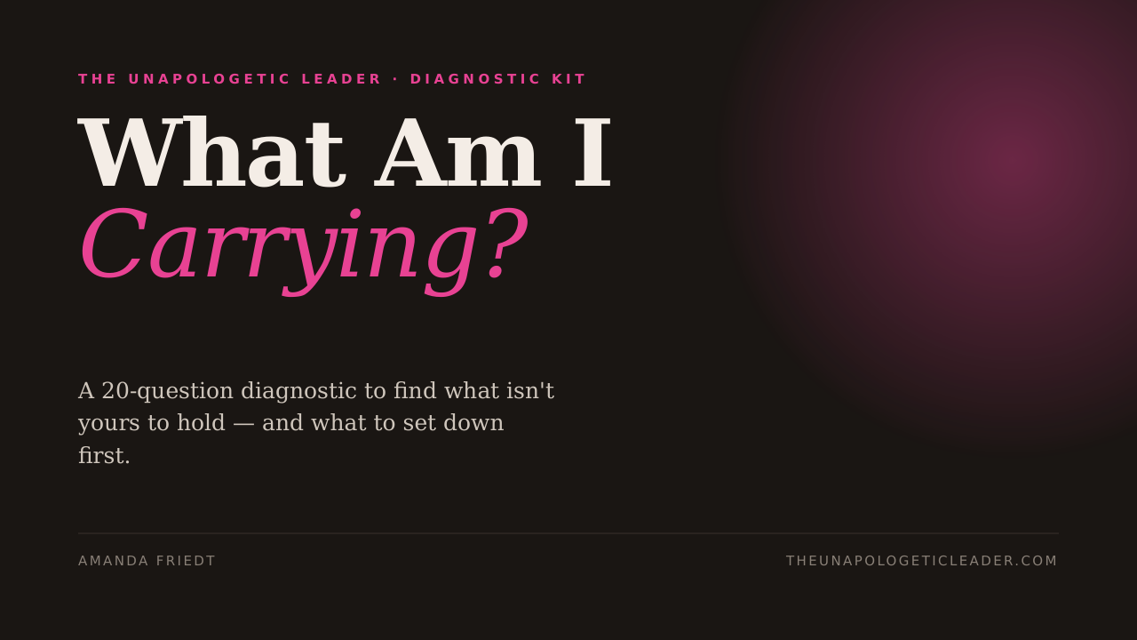 What Am I Carrying? A Diagnostic Kit