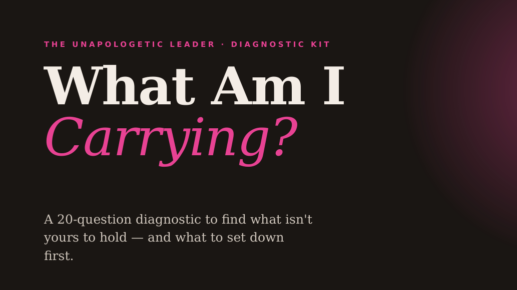 What Am I Carrying? A Diagnostic Kit