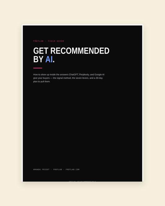 Get Recommended by AI, the GEO Playbook cover